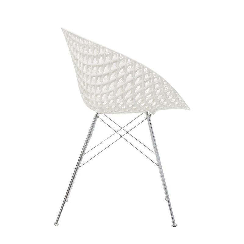 Silla Smatrik Blanca Base cromada, Kartell
